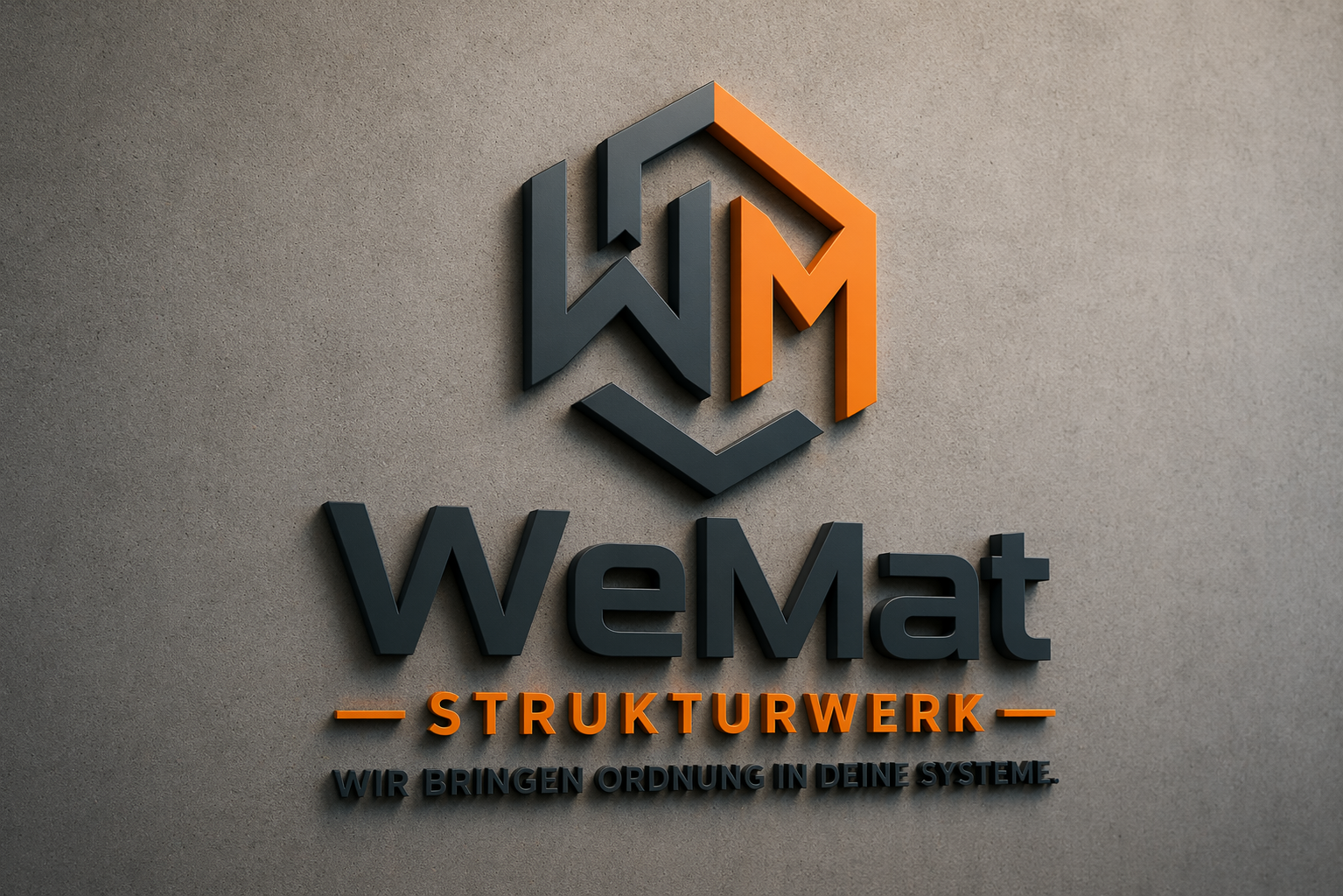WeMat Strukturwerk Logo an einer Wand